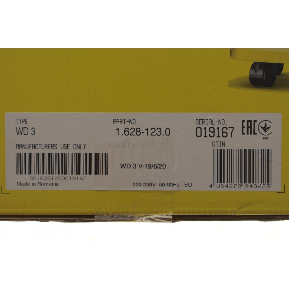 Пилосос для сухого прибирання WD 3 V-19/6/20 (1000Вт)