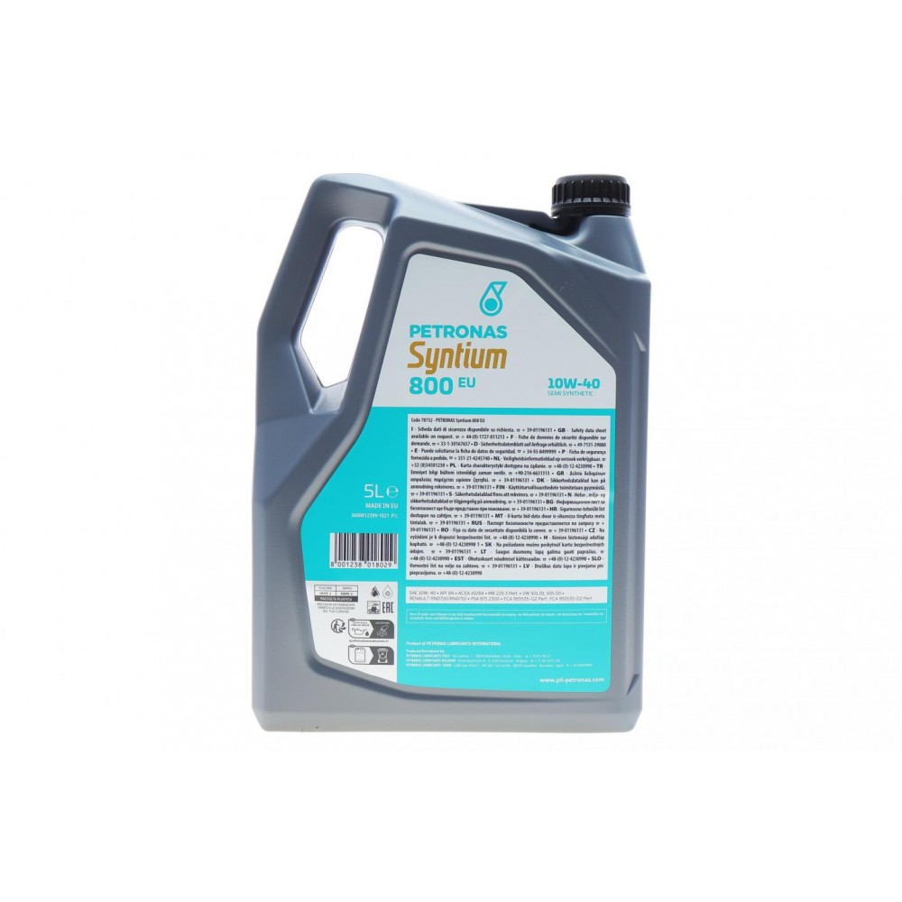 Олива 10W40 SYNTIUM 800 EU (5L) (ACEA A3/B4/API SN/MB 229.3/VW 501.01/505.00/RN0700/RN0710)