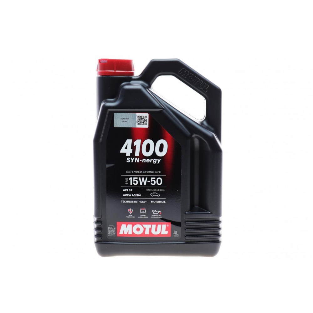 Олива моторне MOTUL 4100 Syn-nergy SAE 15W50 4л (386307)