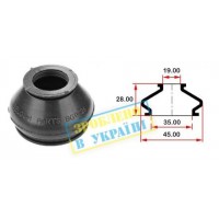 Пильник опори кульової рульового наконечника (універсальний) (35х19x28)