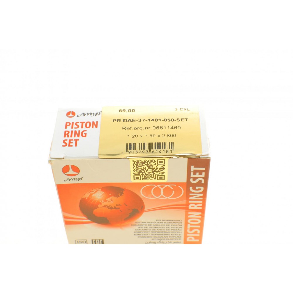 Кільця поршневі Daewoo Matiz 0.8/1.0 08- (+0.50/69.00mm) (1.2x1.5x2.8) (к-кт 3 цилиндра)