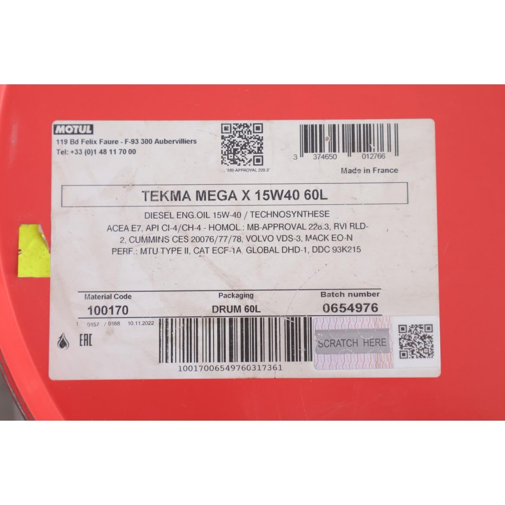 Олива 15W40 Tekma Mega X (60L)