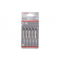 2608630030 Bosch Bosch Полотно пиляльне для електролобзика по дереву T101B, HCS лобзикова, 5шт