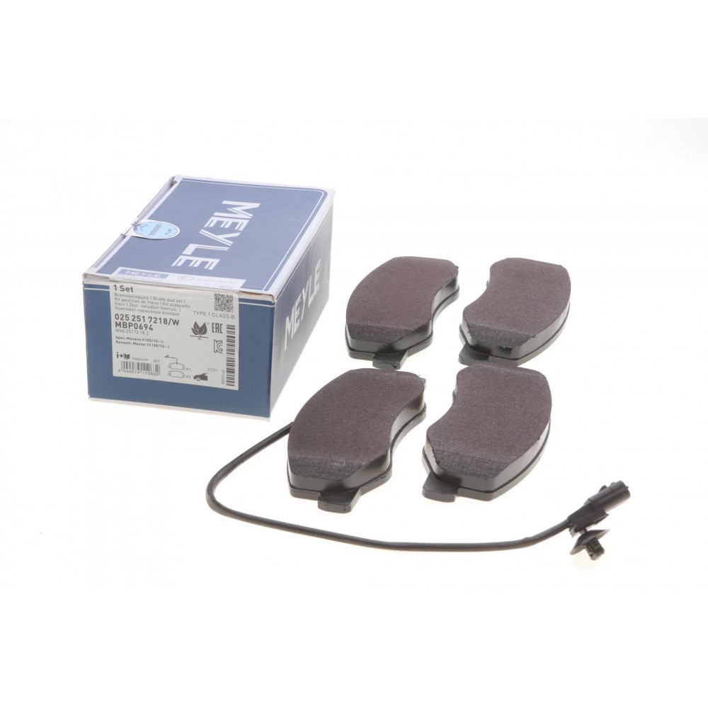 025 251 7218/W MEYLE Комплект гальмівних колодок дисковий гальм