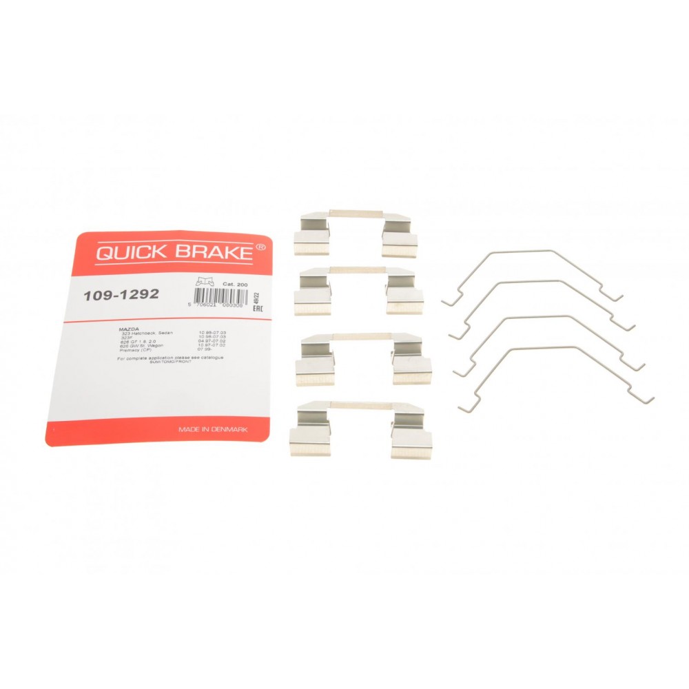 109-1292 QUICK BRAKE Комплектуючі колодки дискового гальма