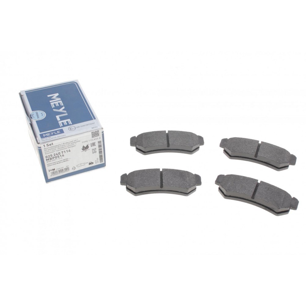 025 240 7114 MEYLE Комплект гальмівних колодок дисковий гальм