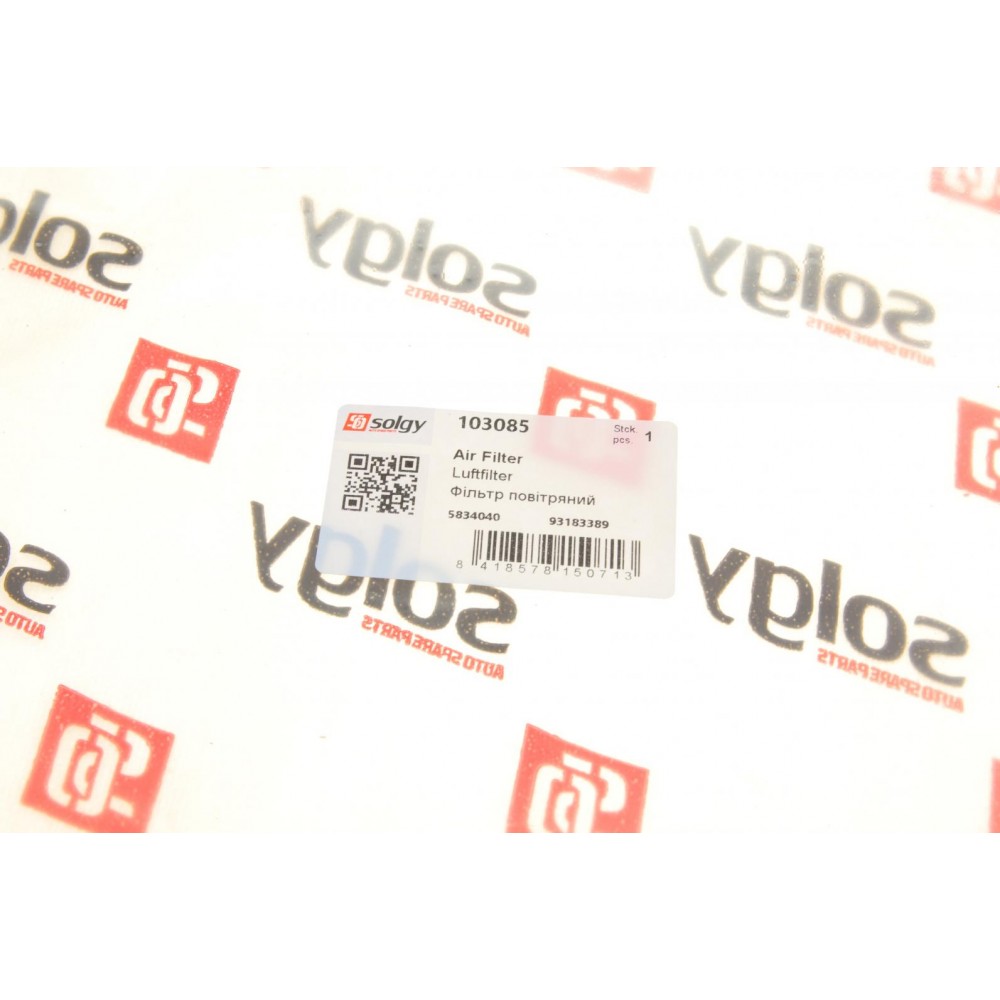 Фільтр повітряний Opel Astra H 1.6Turbo/1.7/1.9CDTI 04- (з сеткою і поролоном) (без карт. упак.)