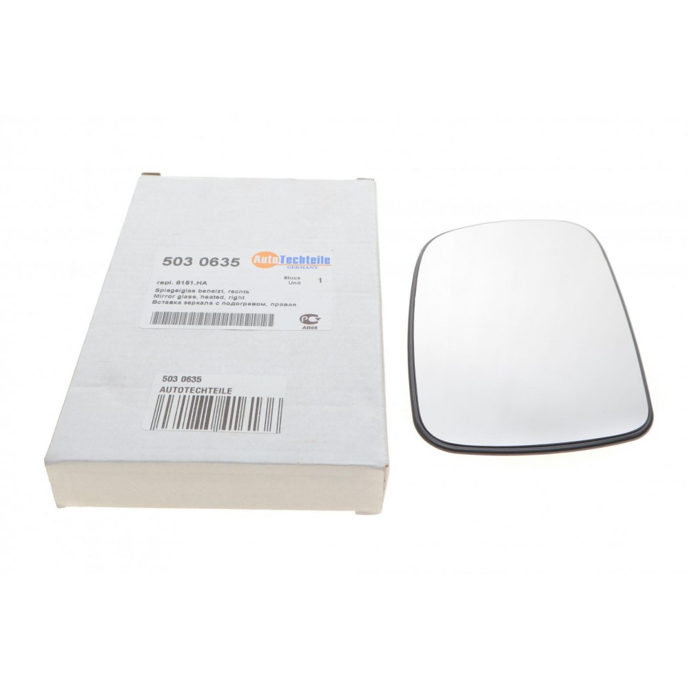 Скло дзеркала (з підігрівом) Peugeot 307 1.4-2.0 HDi 00- (R)