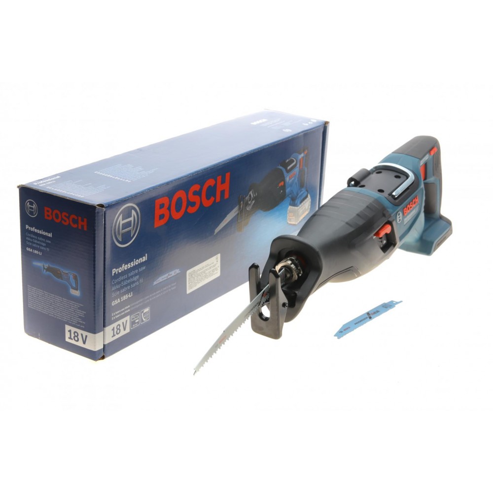06016C0020 Bosch Bosch Пила сабельная аккумуляторная GSA 185-LI, 18 В, пропил 230мм, ход 28мм, 3.2кг без АКБ и ЗП