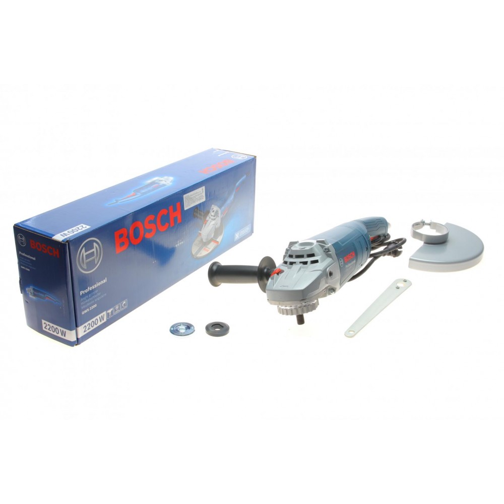 06018C1320 Bosch Шліфмашинка кутова BOSCH GWS 2200, 2200Вт, 230мм, 6500 об/мин, 5.4кг (06018C1320)