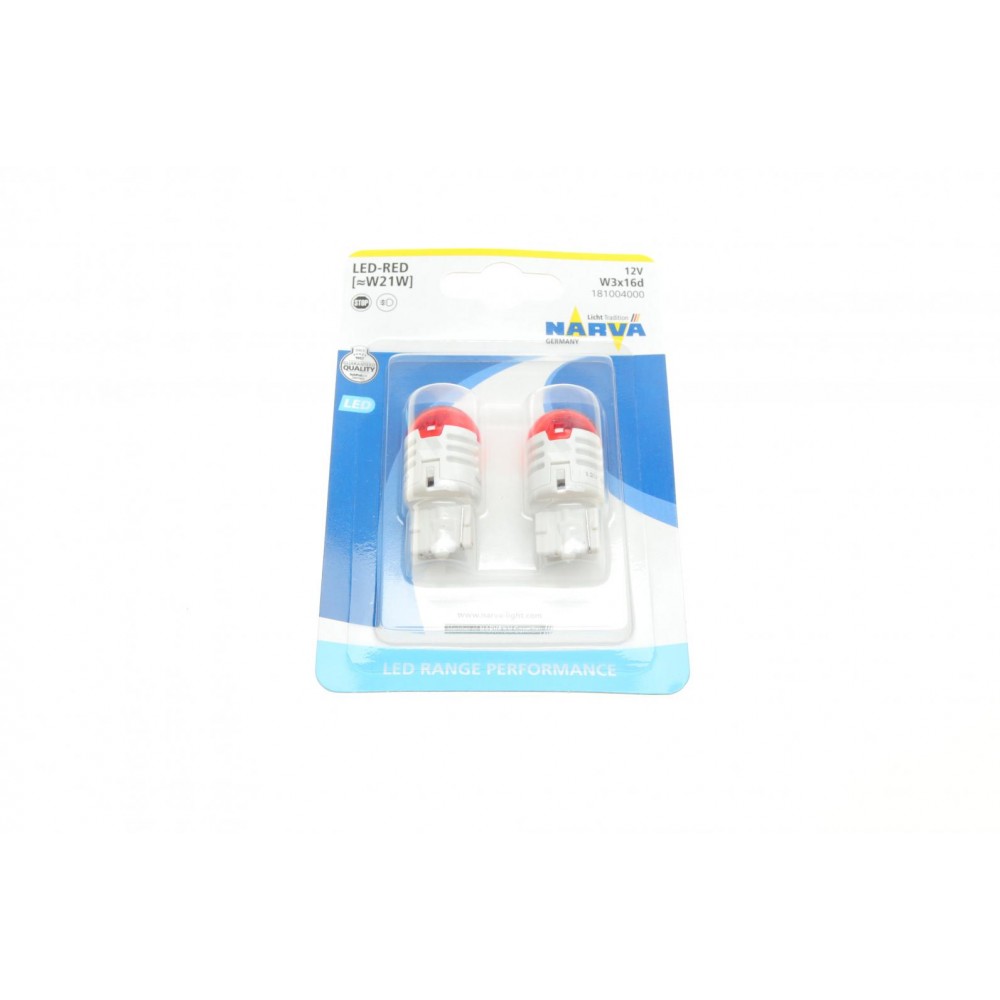 Автолампа W21W 12V 21W W3x16d (LED) (червона) (к-кт 2шт)