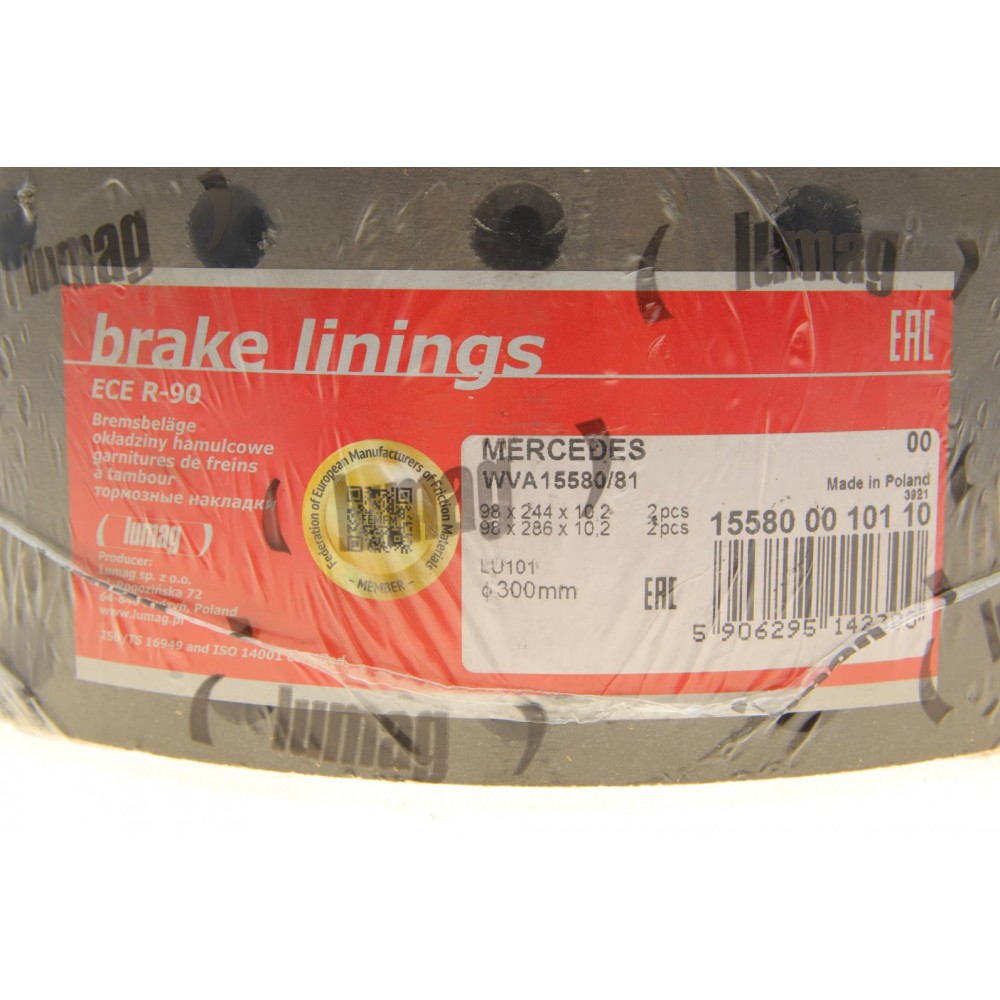 Накладки колодок гальмівних (задніх) MB O 309D 70-89 (OM 314/OM353)