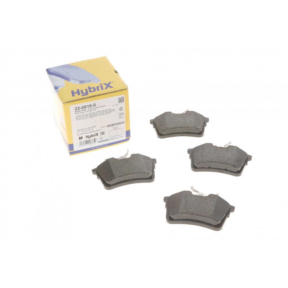 22-0816-0 METELLI Комплект гальмівних колодок дисковий гальм