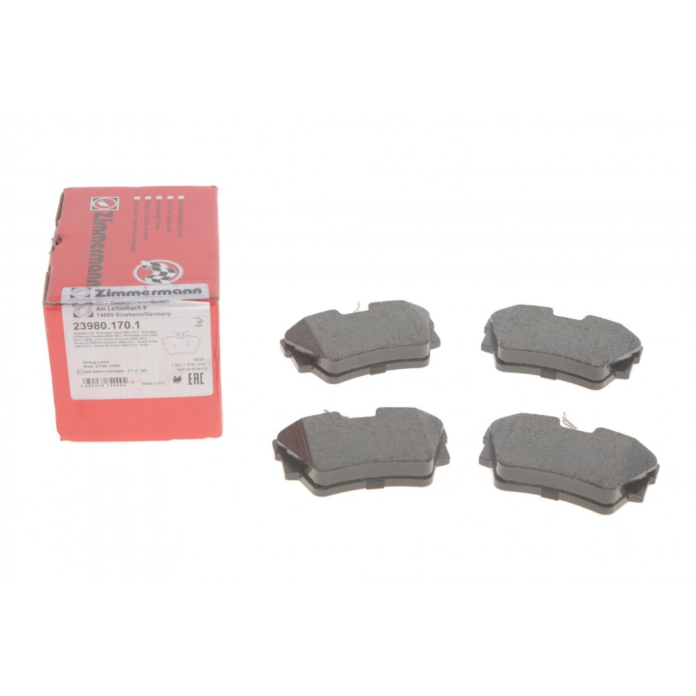23980.170.1 ZIMMERMANN Комплект гальмівних колодок дисковий гальм