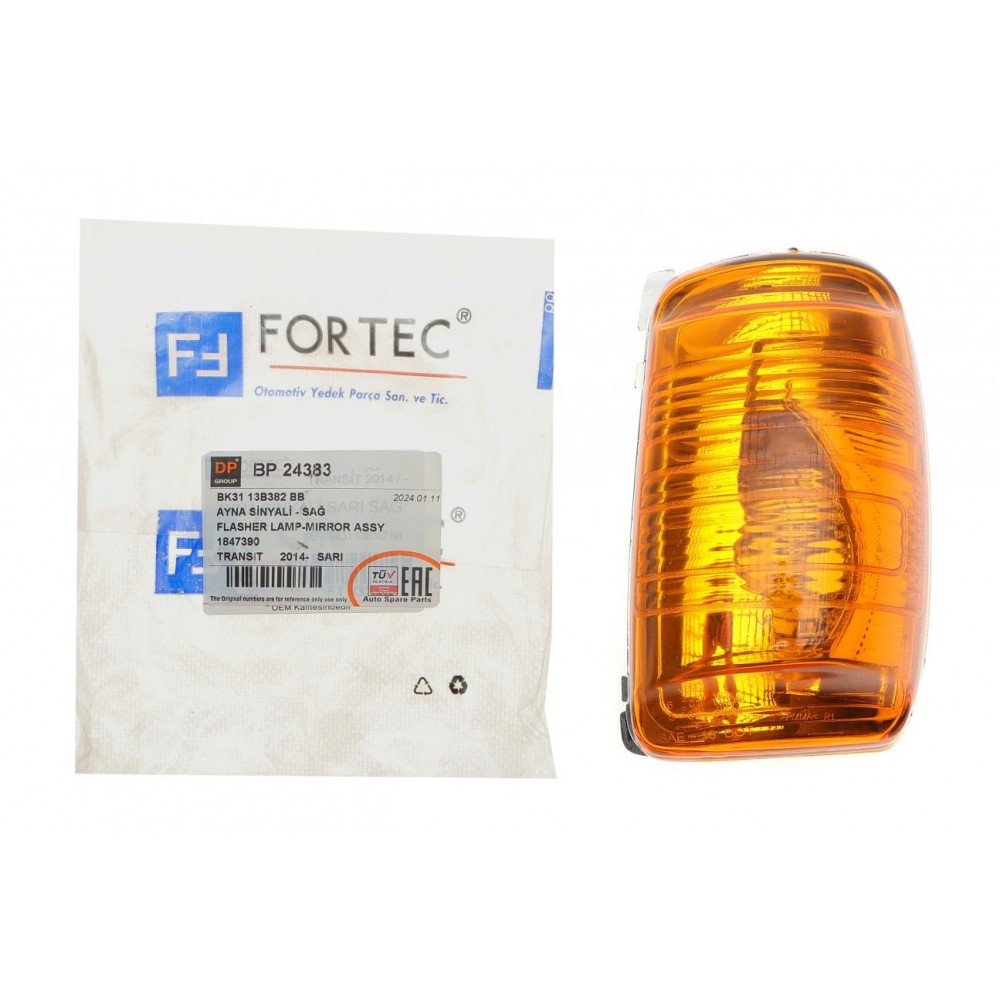 Повторювач повороту на дзеркало Ford Transit 14- (R) (жовтий)