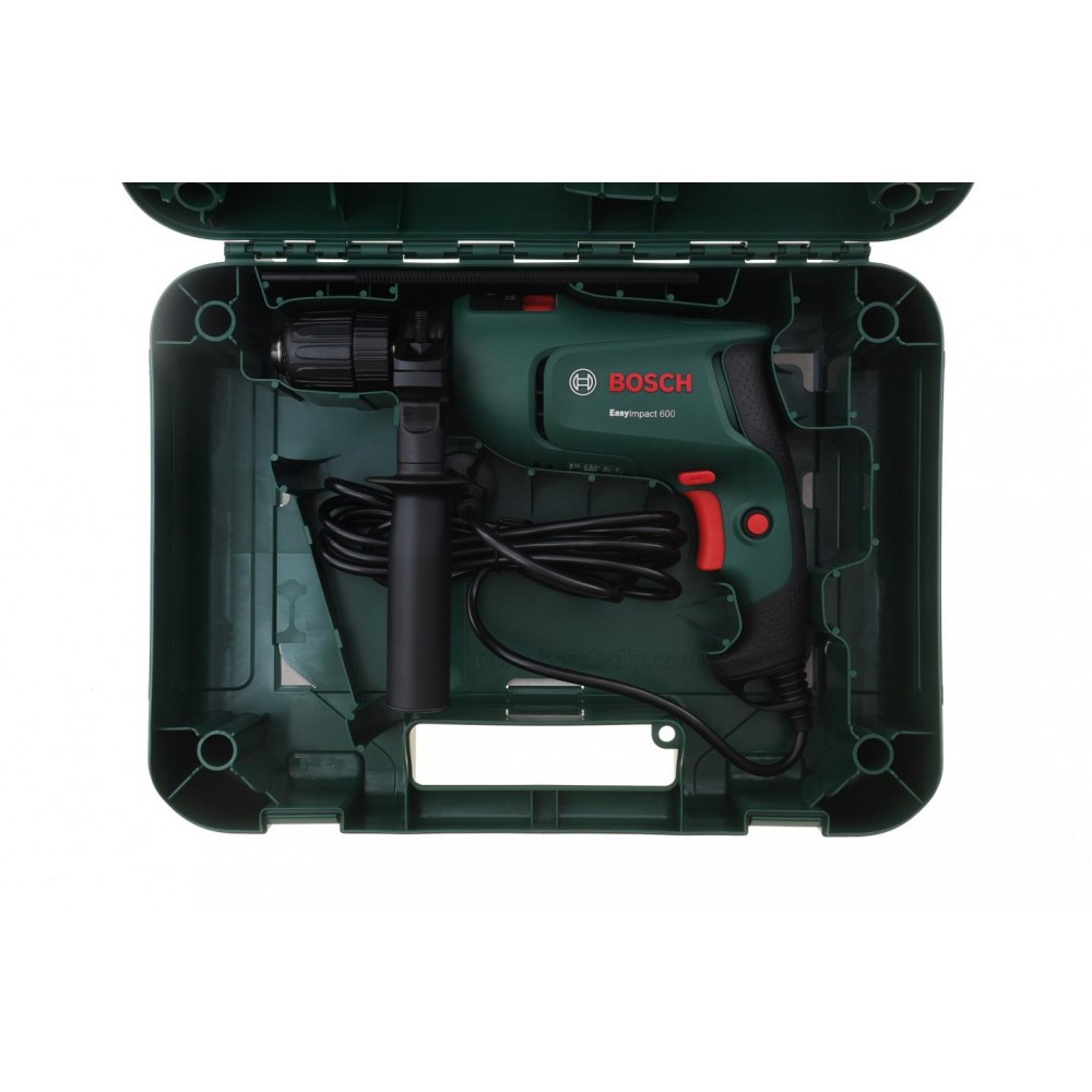 0603133020 Bosch Дрель ударная BOSCH EasyImpact 600, 600Вт, БЗП, 3000 об/мин, 1.7 кг, кейс (0603133020)