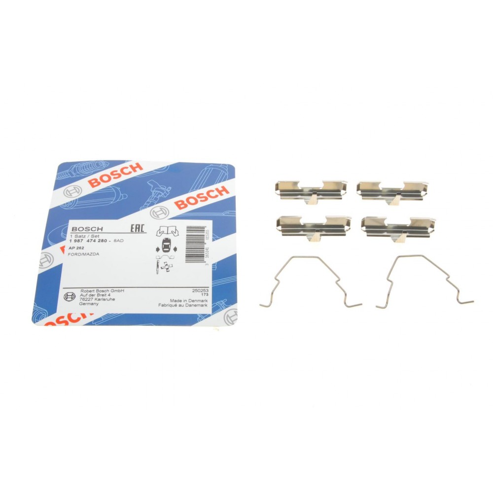 1 987 474 280 BOSCH Комплектуючі колодки дискового гальма