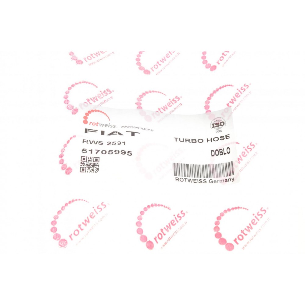 Патрубок інтеркулера Fiat Doblo 1.4/1.6i/1.9 JTD 02- (51kw) (турбіна-радіатор)