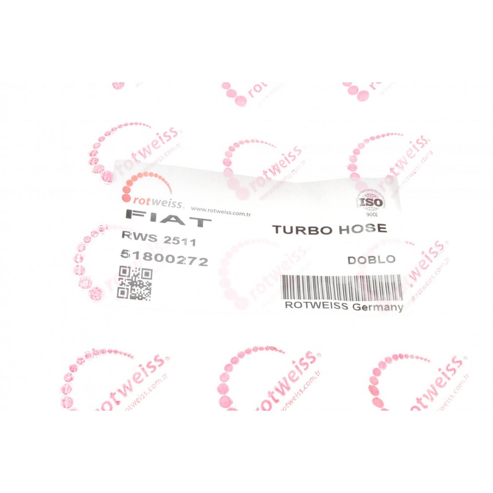 Патрубок інтеркулера Fiat Doblo 1.9 JTD (турбіна-радіатор)