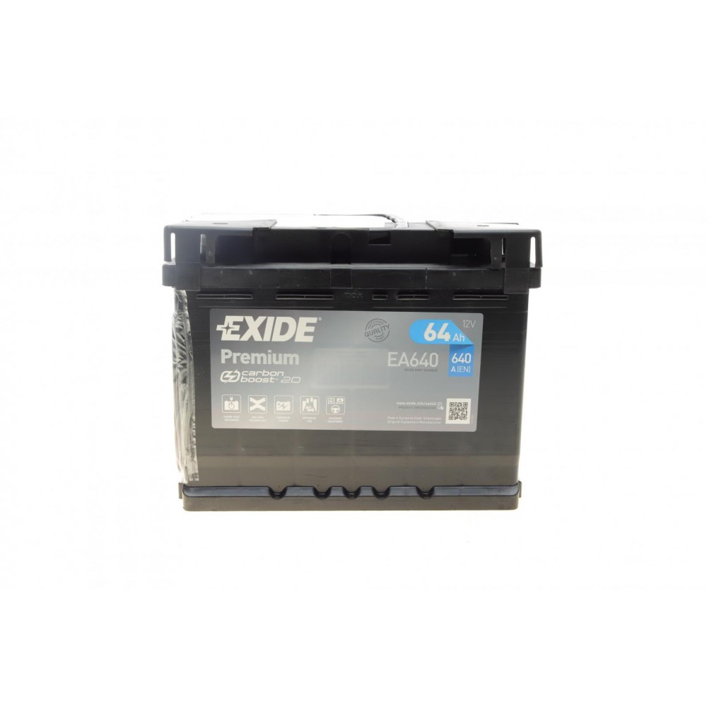 Батарея аккумуляторная EXIDE PREMIUM 64Ah (-/+) 640EN (EA640) купити в Україні