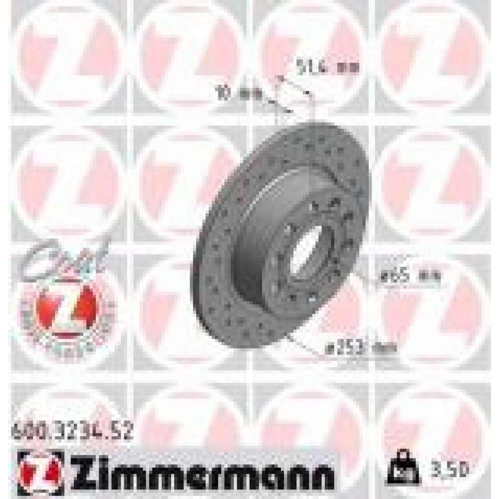 600.3234.52 ZIMMERMANN Гальмівний диск