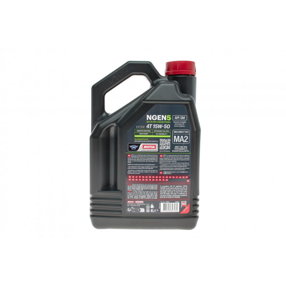 Олива 15W50 NGEN 5 4T (4L) (API SP/JASO MA2) (111834)