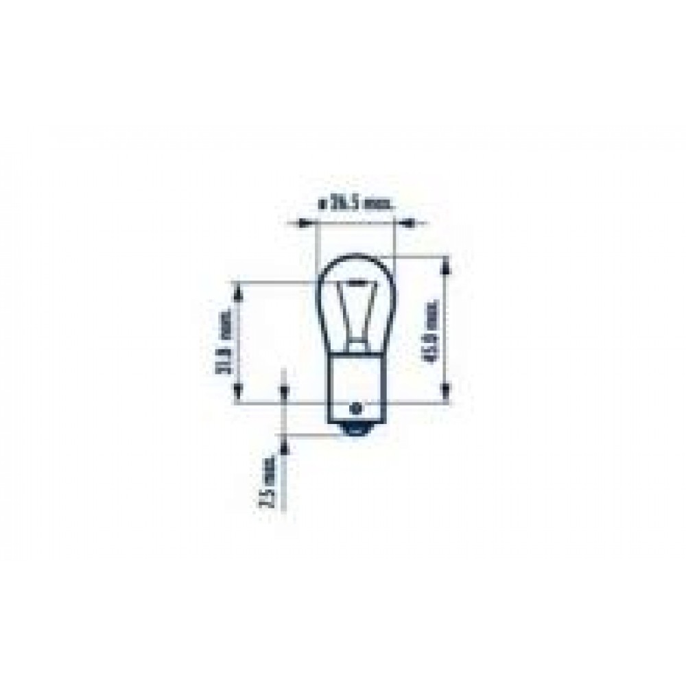 Автолампа P15W 12V 15W BA15s Стандарт