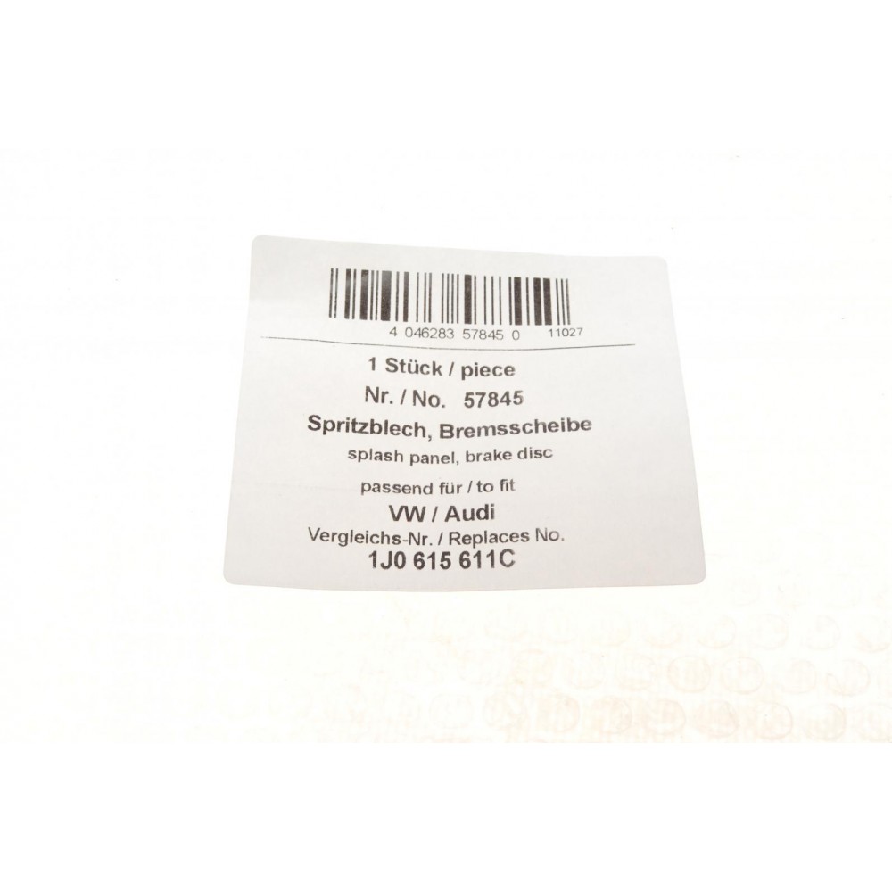 Захист диска гальмівного (заднього) (L) Audi A3/VW Golf IV 96-05