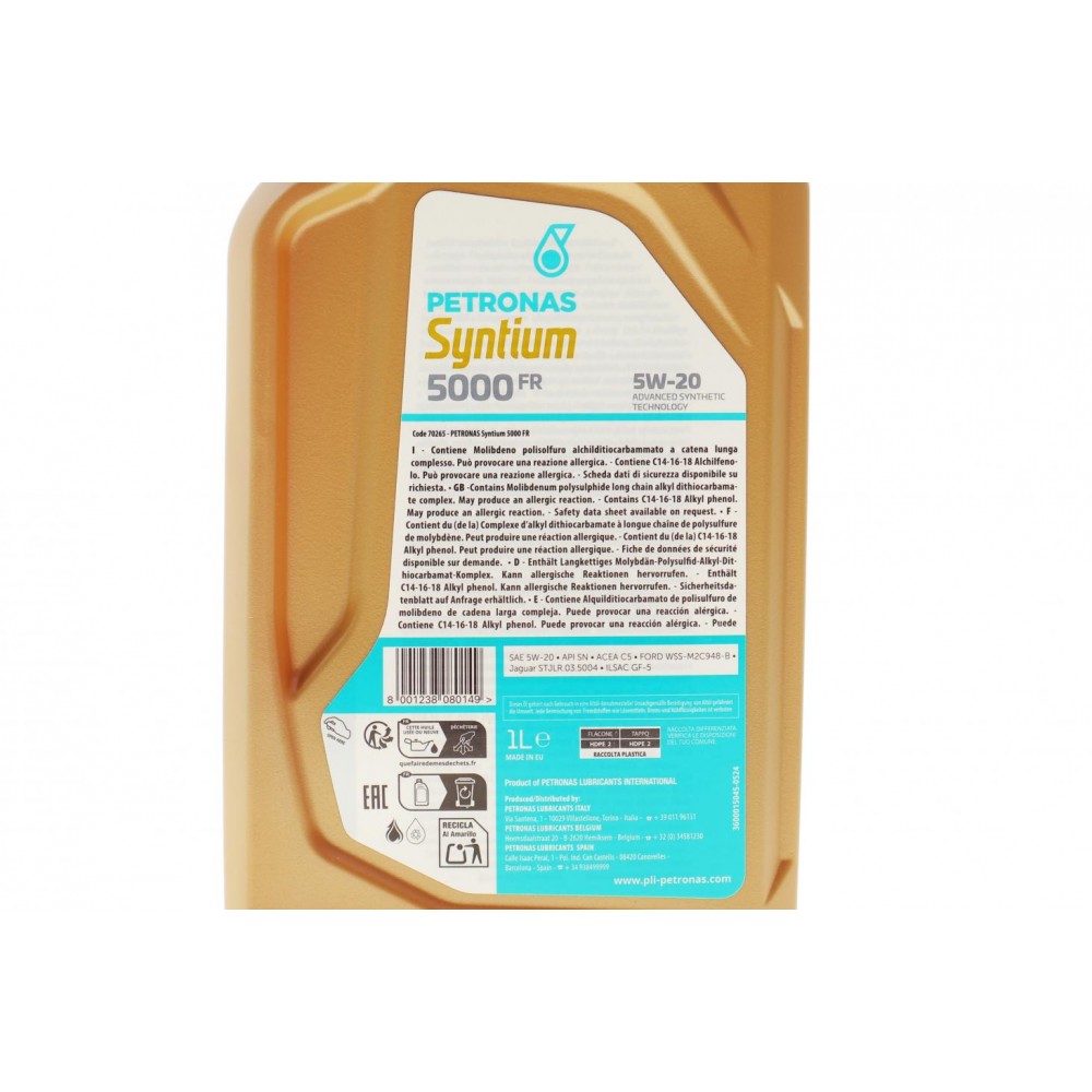 Олива 5W20 SYNTIUM 5000 FR (1L) (ILSAC GF5) (WSS-M2C 948-B/STJLR.03.5004)