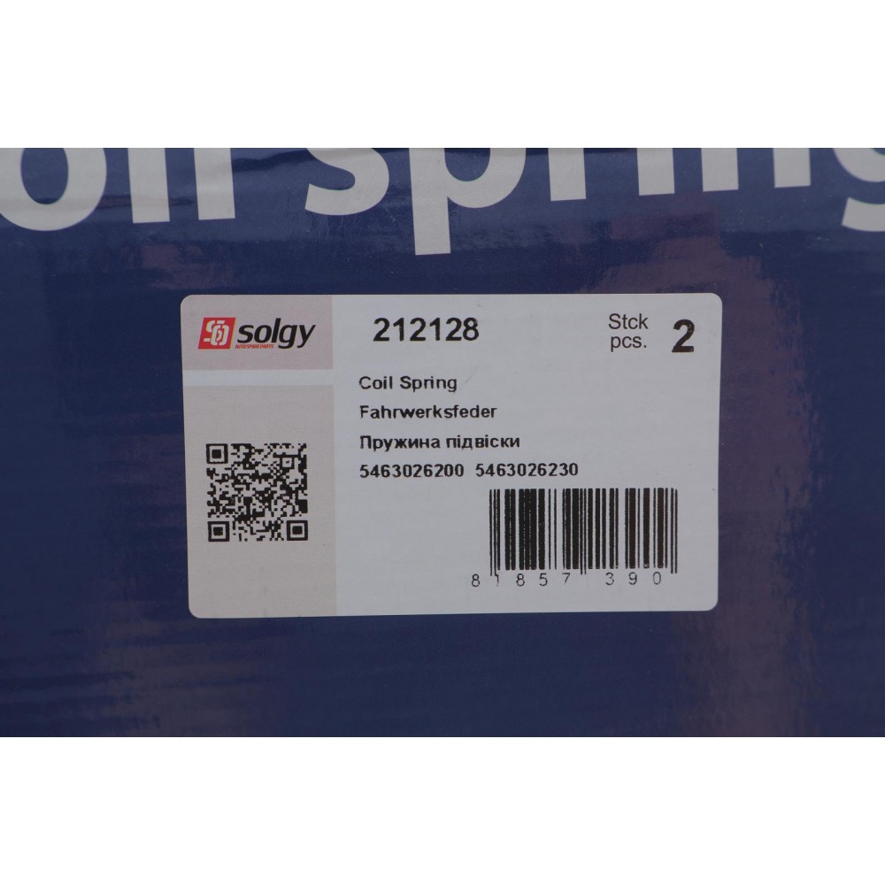 Пружина (передня) Hyundai Santa Fe I 2.0CRDi/2.0CRDi 4x4/2.7 4x4 01-06