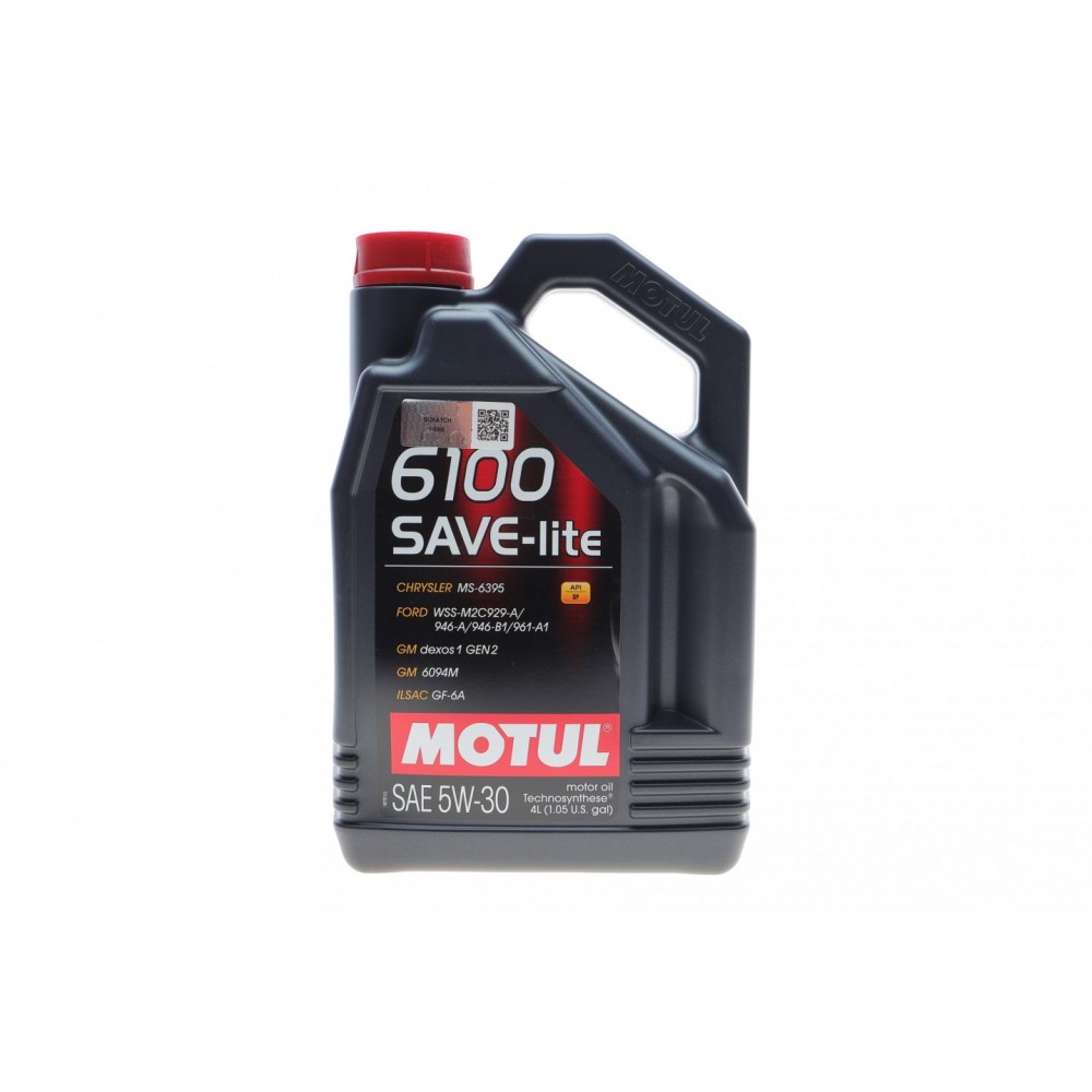Олива моторне синтетичне MOTUL 6100 SAVE-LITE Technosynthese 5W-30, 4л (839650) (107957)