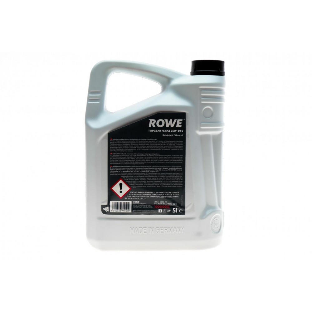 Олива 75W80 HIGHTEC TOPGEAR FE S (5L) (API GL-4/GL-5/9.55550-MZ2/MB 235.10/PSA 9730 A2)