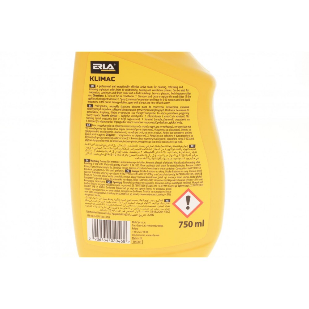 Засіб для очищення кондиціонера Erla Klimac (750ml)