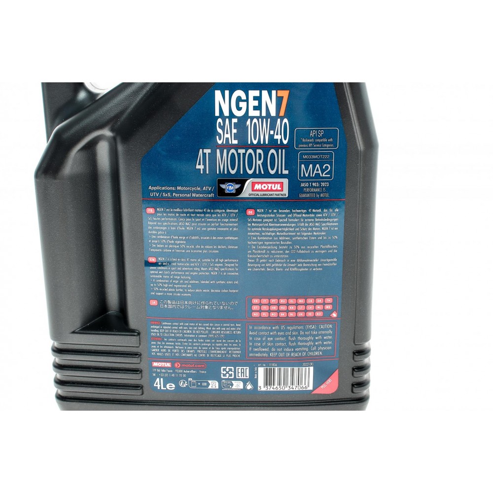 Олива 10W40 NGEN 7 4T (4L) ( API SP/JASO MA2) (111836)