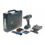 06019F810A Bosch Bosch Шуруповерт-дрель аккумуляторный GSR 180 LI, 18В 2х2.0Ач, 21/54Нм, 20+1, 450/1700об/мин, набоор бит 11 шт+набор сверл 12 шт, 1.6кг