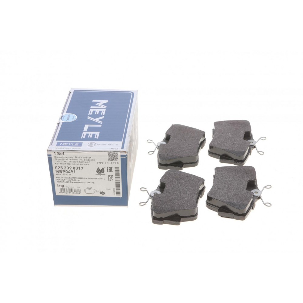 025 239 8017 MEYLE Комплект гальмівних колодок дисковий гальм