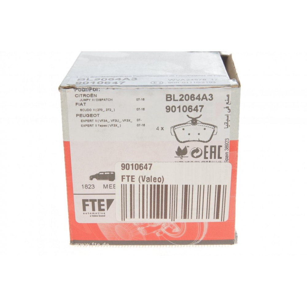 Колодки гальмівні (задні) Fiat Scudo/Peugeot Expert 1.6D/2.0D 07-