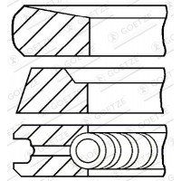 Комплект кілець поршневих з 3 шт. GOETZE ENGINE 08-436100-00
