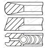 Комплект кілець поршневих з 3 шт. GOETZE ENGINE 08-740000-00