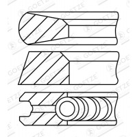 Комплект кілець поршневих з 3 шт. GOETZE ENGINE 08-784800-10