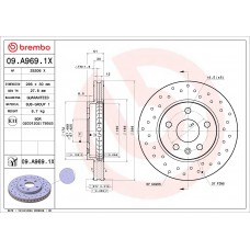 ГАЛЬМІВНИЙ ДИСК BREMBO 09.A969.1X