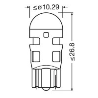 К-кт світлодіодних ламп Osram LED 1W 12V W2.1X9.5D OSRAM 2825DRP-2BL