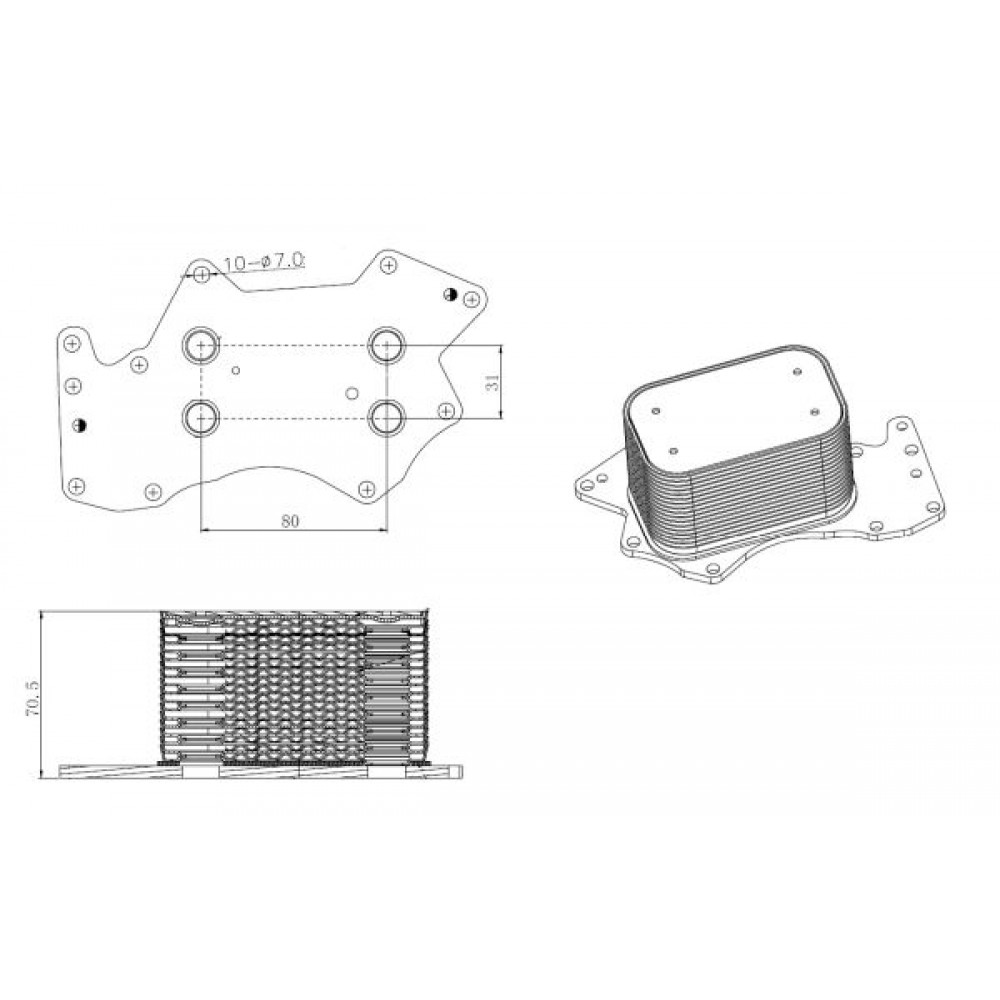 Радіатор охолодження мастила NRF 31816