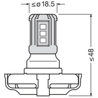 Автолампа светлодіодна Osram LED 12V PG20 PS19W (к/т 2 шт) OSRAM 5201DWP-1BL