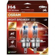 Автолампа Osram Night Breaker 220 H4 12V 60/55W P43T к/т 2 шт OSRAM 64193NB220-2HB