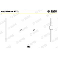 Комплект вкладишів двигуна GLYCO 71-2549/6 STD
