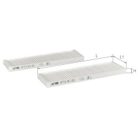 Фільтр салону к-т 2 шт ALPHA FILTER AF5140