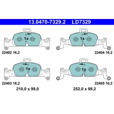 Комплект гальмівних колодок з 4 шт. дисків ATE 13.0470-7329.2