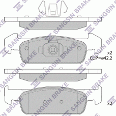 Комплект гальмівних колодок з 4 шт. дисків SANGSIN SP1786